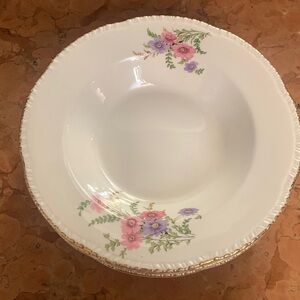 Homer Laughlin Virginia Rose Rimmed Soup Bowl